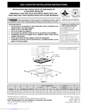 Frigidaire FFGC3015LS Installation Instructions Manual