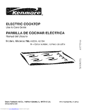Kenmore 4122 - 30 in. Electric Cooktop Use And Care Manual
