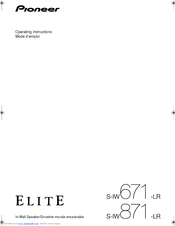 Pioneer Elite S-IW671-LR Operating Instructions Manual