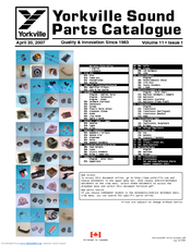 YORKVILLE YORKVILLE SOUND - PARTS CATALOGUE Parts Catalog