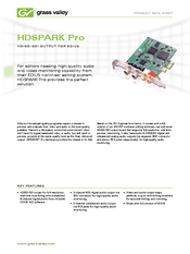 GRASS VALLEY HDSPARK PRO Datasheet