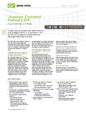 GRASS VALLEY JUPITER CONTROL PANEL LD4 - Datasheet