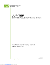GRASS VALLEY JUPITER - Installation And Operating Manual