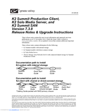 GRASS VALLEY K2 SOLO - Quick Start Manual