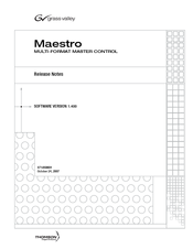 GRASS VALLEY MAESTRO 1.4 RELEASE NOTES Release Note