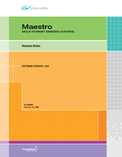 Grass Valley MAESTRO 1.5 - RELEASE NOTES Release Note