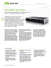 GRASS VALLEY STORM 3G ELITE - Datasheet