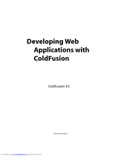 MACROMEDIA COLDFUSION 4.5-DEVELOPING WEB Develop Manual
