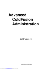 MACROMEDIA COLDFUSION 5-ADVANCED ADMINISTRATION Manual