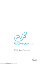 MACROMEDIA COLFUSION MX 7-CFML Quick Reference