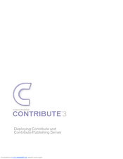 MACROMEDIA CONTRIBUTE 3 - DEPLOYING AND PUBLISHING SERVER Manual