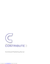 MACROMEDIA CONTRIBUTE 3-CONTRIBUTE PUBLISHING SERVER Manual
