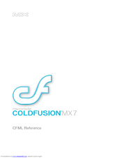 MACROMEDIA COLFUSION MX 7 - INSTALLING AND USING COLDFUSION MX Reference
