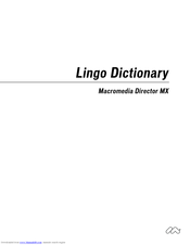 Macromedia DIRECTOR MX-LINGO DICTIONARY Manual