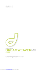 Macromedia DREAMWEAVER MX 2004-EXTENDING DREAMWEAVER Manual