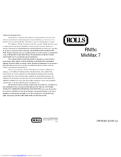 Rolls RM5C Owner's Manual