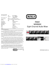 Rolls RM81 MIXMAX Owner's Manual