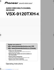 Pioneer VSX9120TXHK - 770w 7.1 Channel Dolby Truehd Operating Instructions Manual