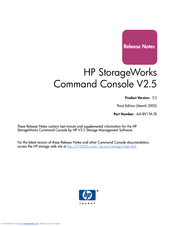 HP StorageWorks Command Console V2.5 Release Note