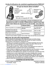 Uniden DWX207 - Cordless Extension Handset Manual D'utilisation
