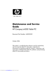 HP Compaq tc4200 Maintenance And Service Manual