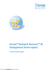 ACRONIS BACKUP RECOVERY 10 MANAGEMENT SERVER REPORTS - Installation Manual