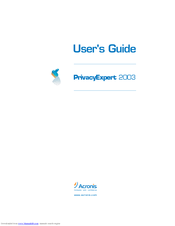ACRONIS PRIVACYEXPERT 2003 User Manual