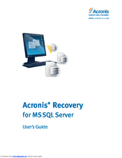 ACRONIS RECOVERY -  FOR MS SQL SERVER Manual