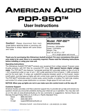 AMERICAN AUDIO PDP-950 User Instructions