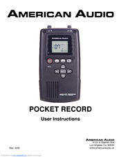 AMERICAN AUDIO Pocket Record User Instructions