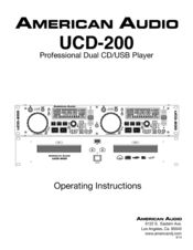AMERICAN AUDIO UCD-200 - REV 8-10 Operating Instructions Manual