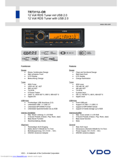 VDO TR 7311U-OR - Datasheet