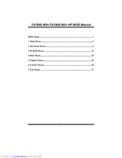 BIOSTAR TA780G M2 HP PLUS - BIOS Bios Setup Manual