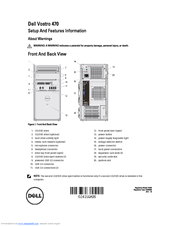 Dell Vostro 470 Setup And Features Information