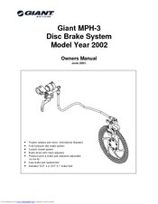 GIANT MPH-3 - MODEL YEAR 2002 Owner's Manual