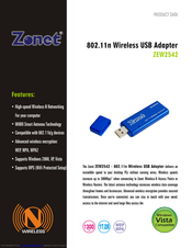 ZONET ZEW2542 Product Data