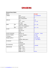 SANGEAN DT-220A Specification