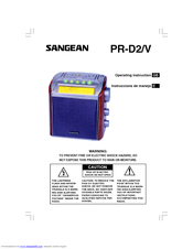 SANGEAN PR-D2 Operating Instructions Manual