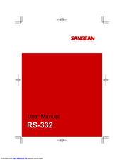 SANGEAN RS-332 User Manual