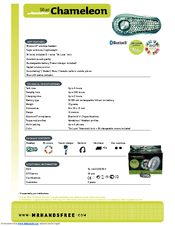 MR HANDSFREE BLUE CHAMELEON DELUXE Datasheet