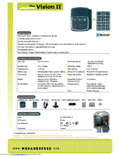 MR HANDSFREE Blue Vision II Datasheet