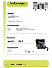 MR HANDSFREE FAMILY CHARGER Technical Specifications