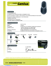 MR HANDSFREE Carkit Genius Datasheet