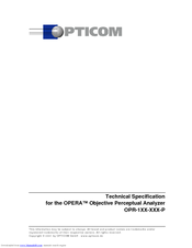 OPTICOM OPR-1XX-XXX-P Technical Specification