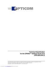 OPTICOM OPERA SOFTWARE SUITE - V3.0 Technical Specification