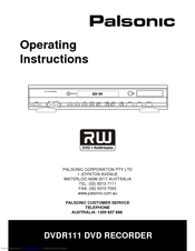 PALSONIC DVDR111 Operating Instructions Manual