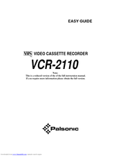 PALSONIC VCR2110 Easy Manual