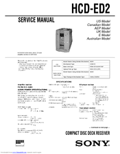 Sony HCD-ED2 - Compact Disc Deck Receiver Service Manual