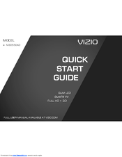 Vizio M3D550KDE Quick Start Manual