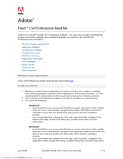 ADOBE DEVICE CENTRAL CS4 - READ ME Manual